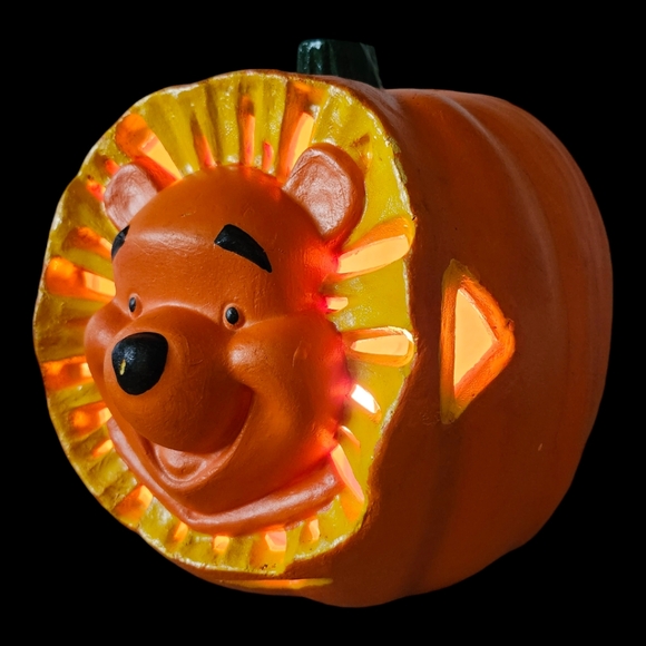 Disney Vintage 1999 "Winnie the Pooh" Light Up Halloween Pumpkin Jack-o-Lantern - Picture 2 of 12
